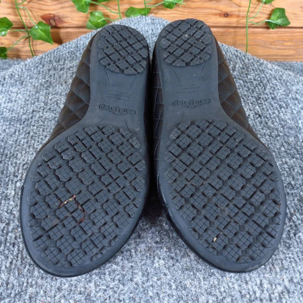 SafeTStep Sasha Comfort Women Ballet Flats Sz 6 Work Casual Black Quilted Patent